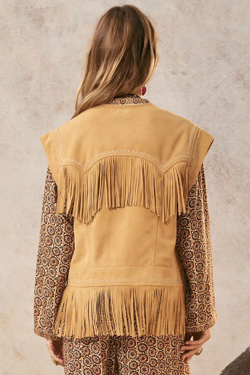Fearless Heart Suede Fringe Vest - Image 3