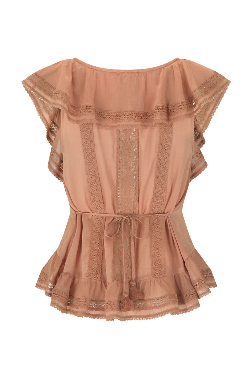 Fleur Lace Frill Sleeveless Blouse - Image 7