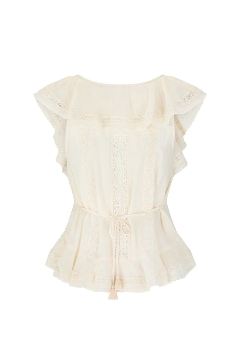 Fleur Lace Frill Sleeveless Blouse - Image 11