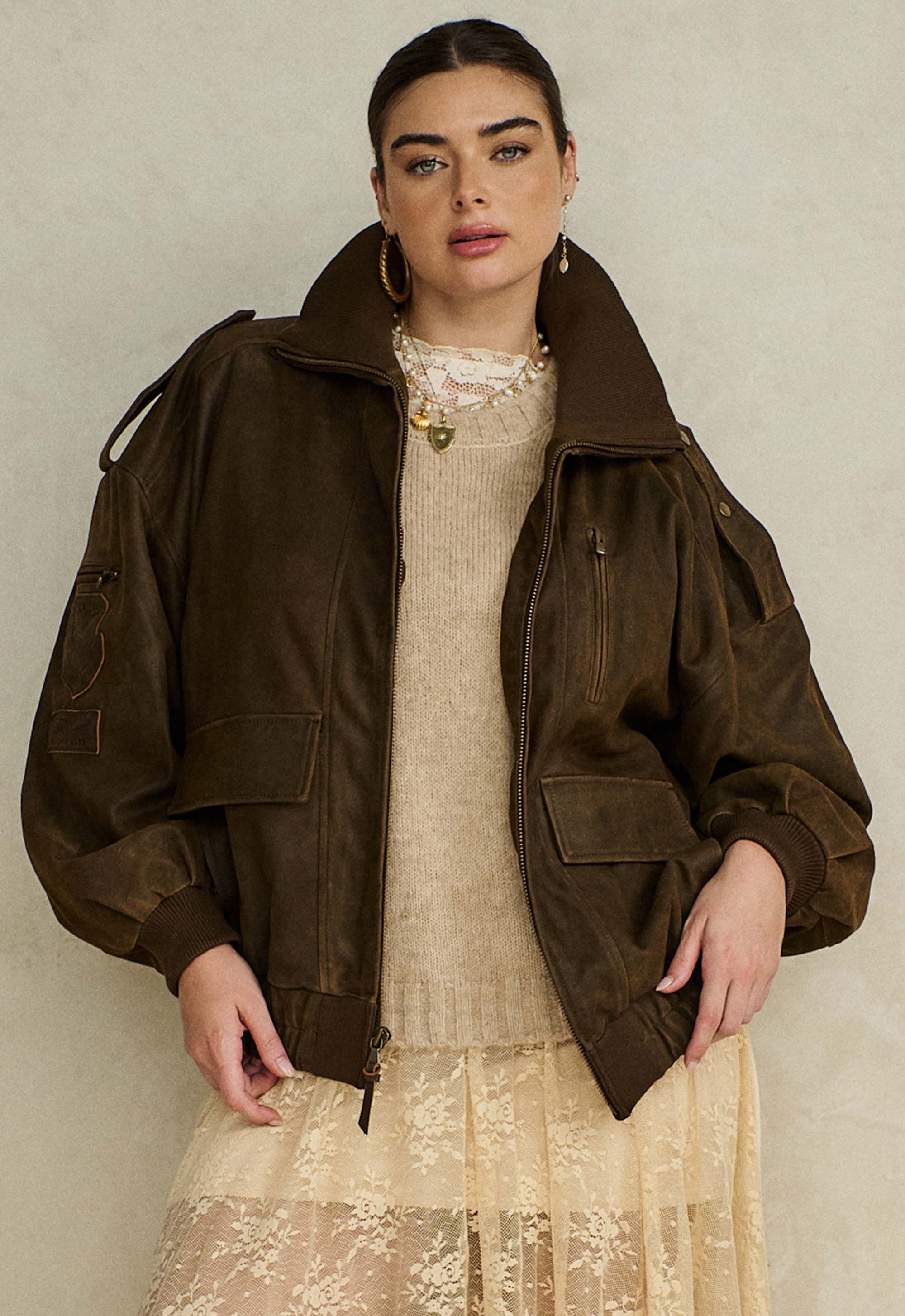 Fontaine Leather Bomber Jacket - Image 6